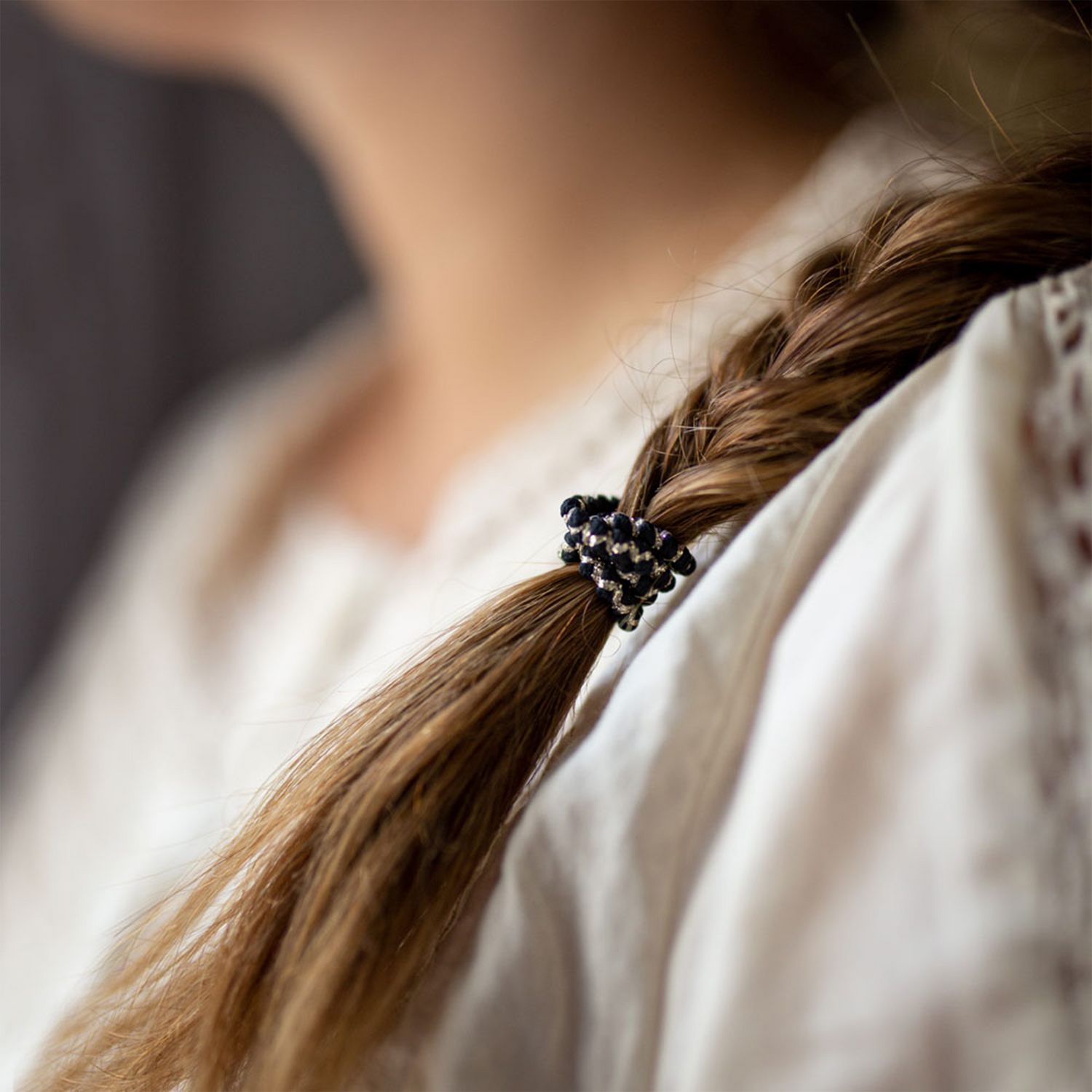 Thin Hair Elastics Black 14ct