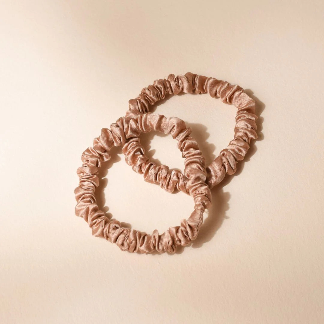 Silk Hair Ties in Pink 